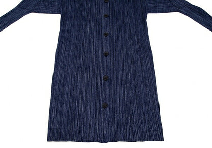 PLEATS PLEASE Fabric Print Pleated Cardigan Blue Size 4