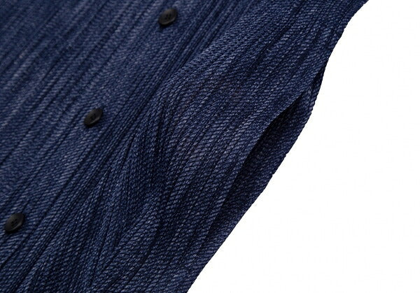 PLEATS PLEASE Fabric Print Pleated Cardigan Blue Size 4