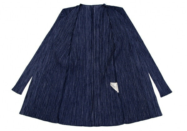 PLEATS PLEASE Fabric Print Pleated Cardigan Blue Size 4