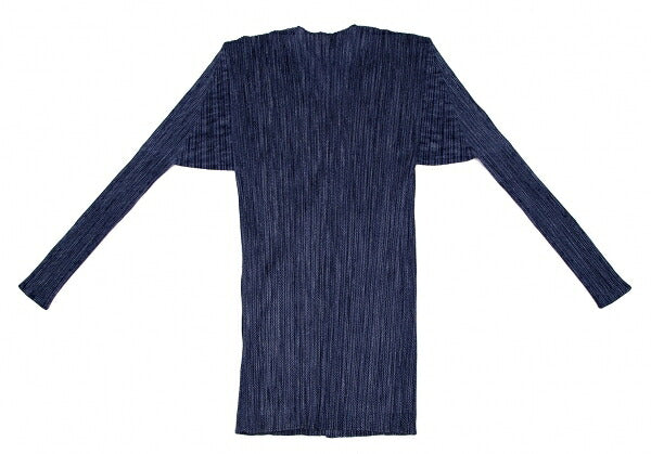 PLEATS PLEASE Fabric Print Pleated Cardigan Blue Size 4
