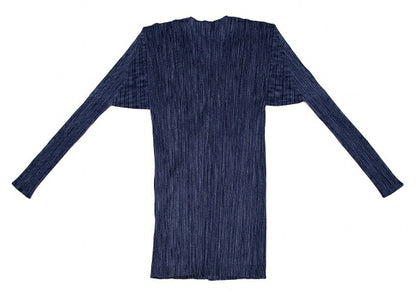 PLEATS PLEASE Fabric Print Pleated Cardigan Blue Size 4