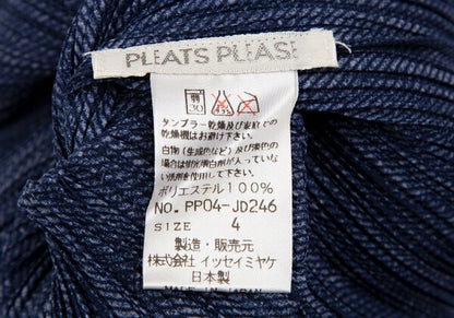 PLEATS PLEASE Fabric Print Pleated Cardigan Blue Size 4