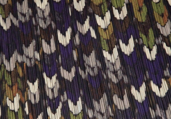 PLEATS PLEASE Mixed Knit Print Pleated Skirt Purple Size 2