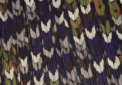 PLEATS PLEASE Mixed Knit Print Pleated Skirt Purple Size 2