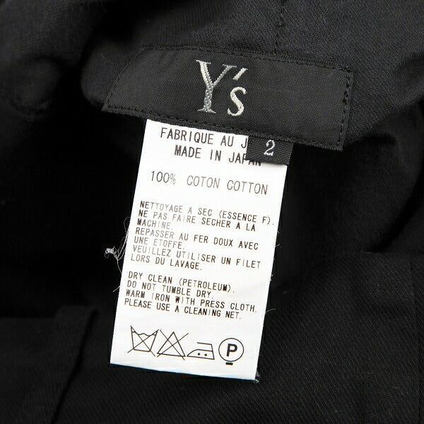 Y's Cotton Side Belt Pants Black Size 2
