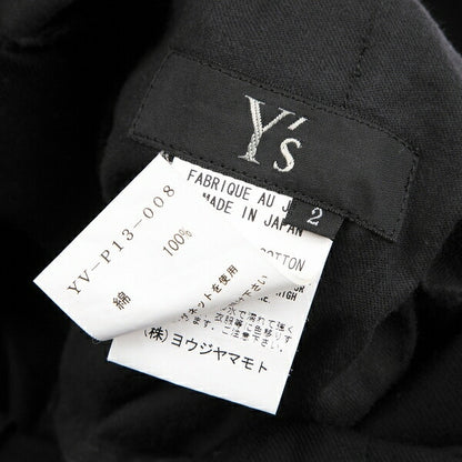 Y's Cotton Side Belt Pants Black Size 2