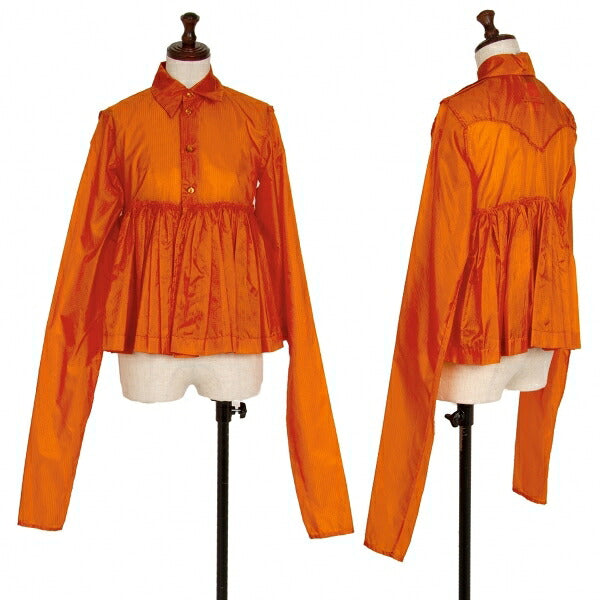 Jean Paul GAULTIER FEMME Ripstop Nylon Up Orange Shirt Size 42
