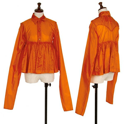 Jean Paul GAULTIER FEMME Ripstop Nylon Up Orange Shirt Size 42
