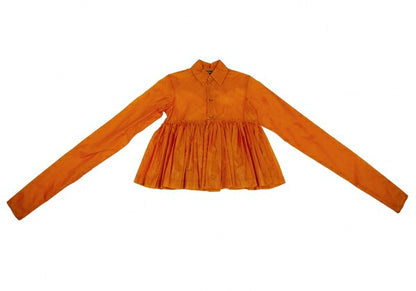 Jean Paul GAULTIER FEMME Ripstop Nylon Up Orange Shirt Size 42