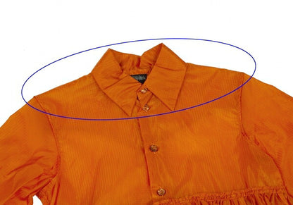 Jean Paul GAULTIER FEMME Ripstop Nylon Up Orange Shirt Size 42