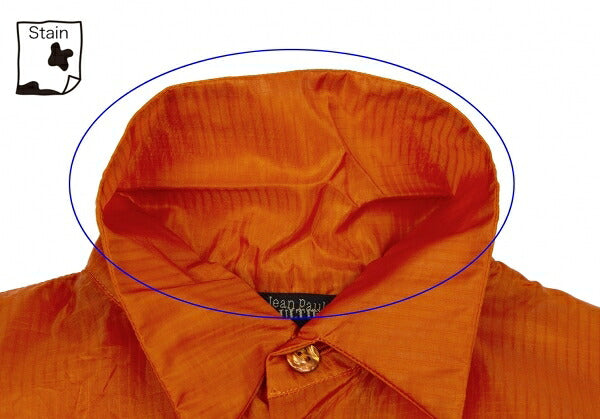 Jean Paul GAULTIER FEMME Ripstop Nylon Up Orange Shirt Size 42