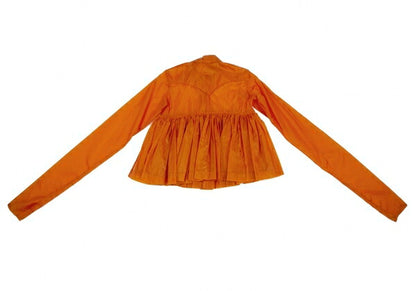 Jean Paul GAULTIER FEMME Ripstop Nylon Up Orange Shirt Size 42