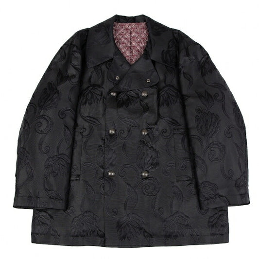 Jean Paul GAULTIER HOMME Jacquard Coat Black Size 48