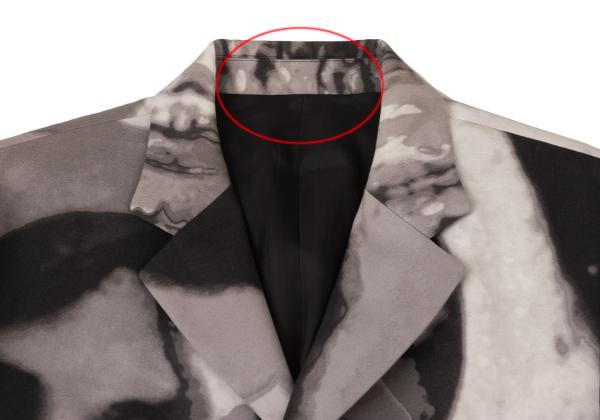 Jean Paul GAULTIER HOMME Face Graphic White Gray Jacket Size 48