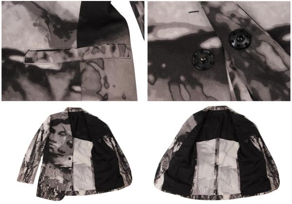 Jean Paul GAULTIER HOMME Face Graphic White Gray Jacket Size 48
