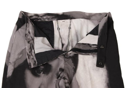 Jean Paul GAULTIER HOMME Face Graphic Pants White Size 50