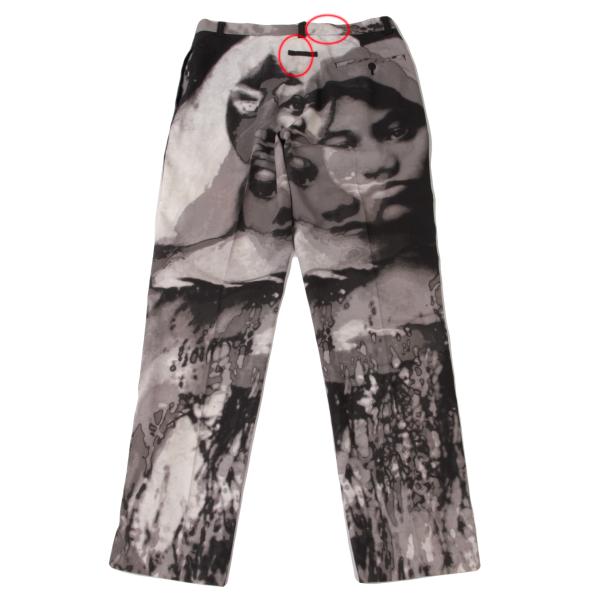Jean Paul GAULTIER HOMME Face Graphic Pants White Size 50