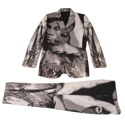 Jean Paul GAULTIER HOMME Face Graphic Suit White/Gray
