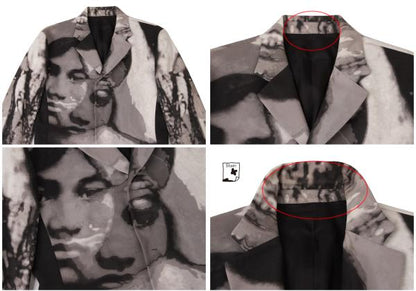 Jean Paul GAULTIER HOMME Face Graphic Suit White/Gray