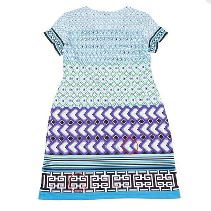 EMILIO PUCCI Geometric Print Square Neck Dress White Size 42