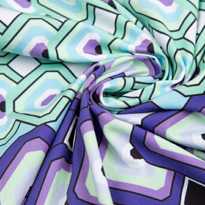 EMILIO PUCCI Geometric Print Square Neck Dress White Size 42