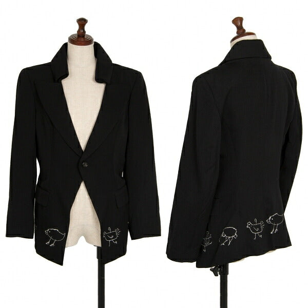 COMME des GARCONS Hand-Drawn Bird Jacket Black Size S