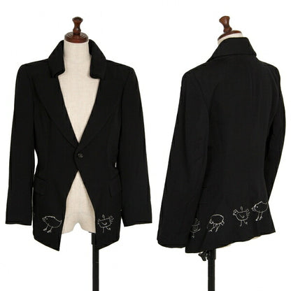 COMME des GARCONS Hand-Drawn Bird Jacket Black Size S