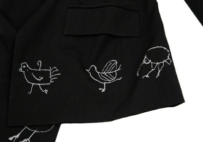 COMME des GARCONS Hand-Drawn Bird Jacket Black Size S