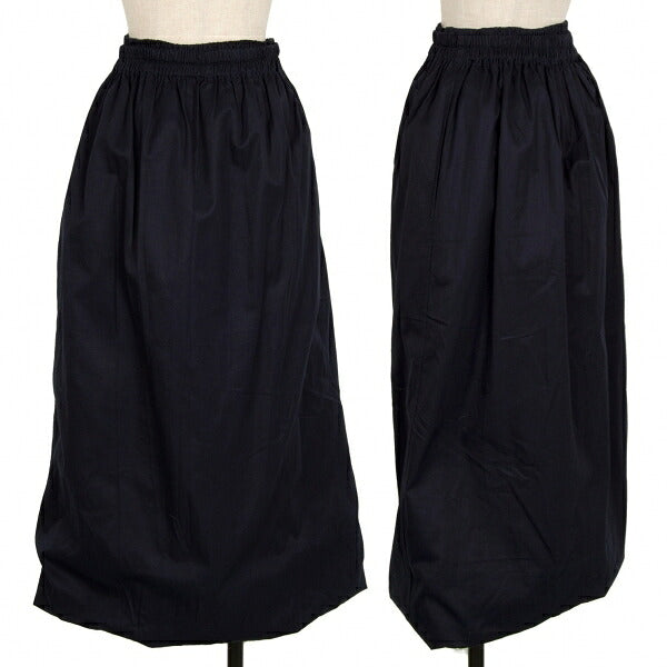 Y's Cotton Fold-Over Balloon Skirt Navy Size M
