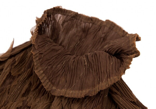 ISSEY MIYAKE Diamond Pleat High Neck Top Brown Size 3