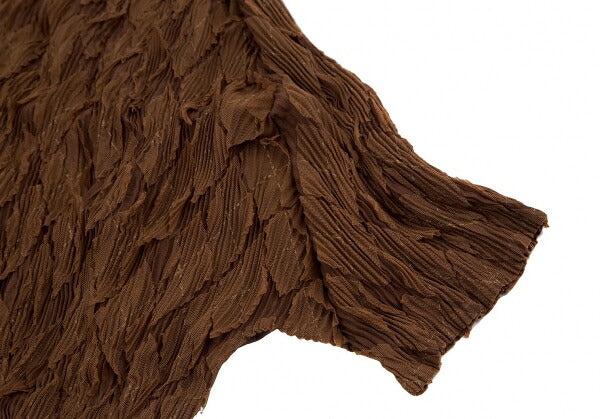 ISSEY MIYAKE Diamond Pleat High Neck Top Brown Size 3