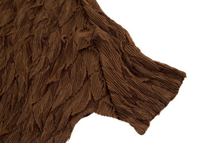 ISSEY MIYAKE Diamond Pleat High Neck Top Brown Size 3