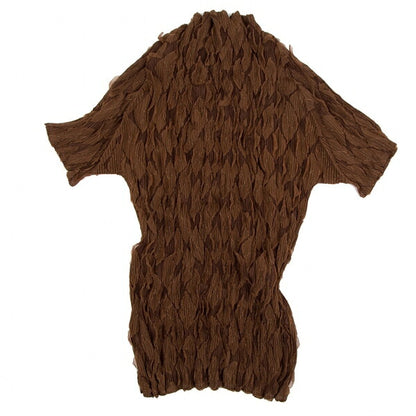 ISSEY MIYAKE Diamond Pleat High Neck Top Brown Size 3