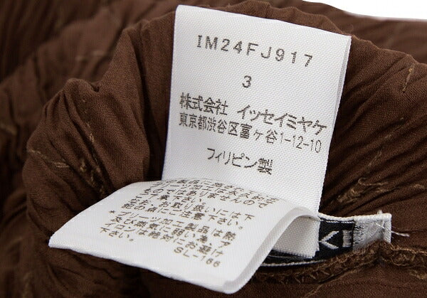 ISSEY MIYAKE Diamond Pleat High Neck Top Brown Size 3
