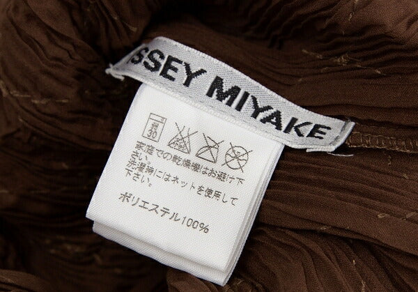 ISSEY MIYAKE Diamond Pleat High Neck Top Brown Size 3