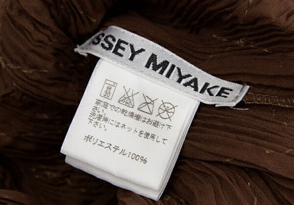 ISSEY MIYAKE Diamond Pleat High Neck Top Brown Size 3