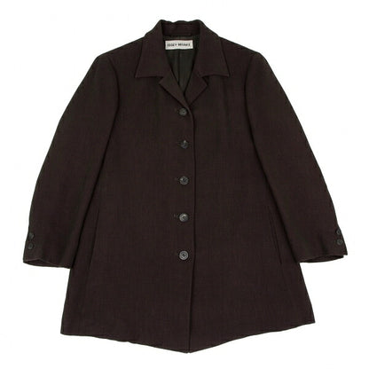 ISSEY MIYAKE Open Collar Long Jacket Brown Size M