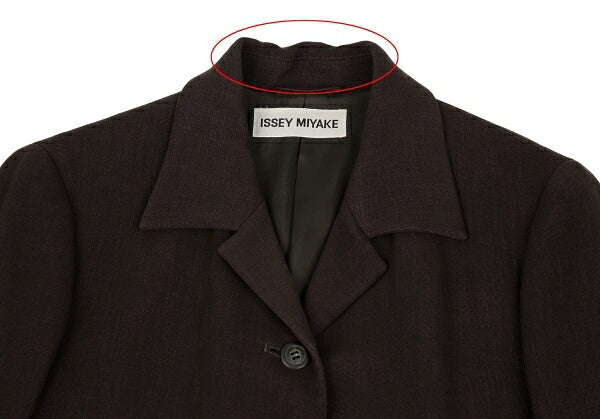 ISSEY MIYAKE Open Collar Long Jacket Brown Size M