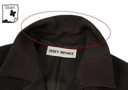 ISSEY MIYAKE Open Collar Long Jacket Brown Size M