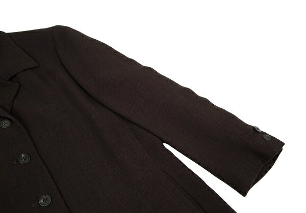 ISSEY MIYAKE Open Collar Long Jacket Brown Size M