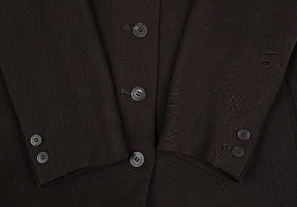 ISSEY MIYAKE Open Collar Long Jacket Brown Size M