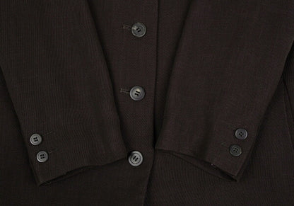 ISSEY MIYAKE Open Collar Long Jacket Brown Size M