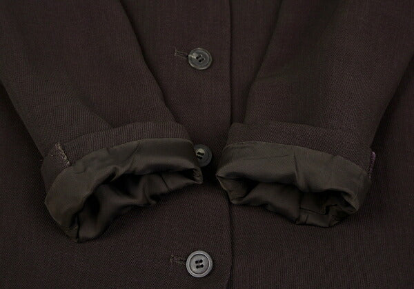 ISSEY MIYAKE Open Collar Long Jacket Brown Size M