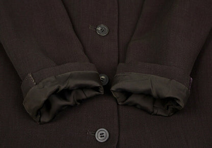 ISSEY MIYAKE Open Collar Long Jacket Brown Size M