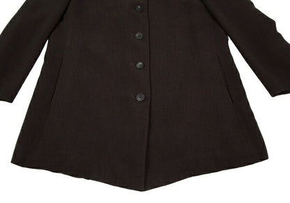 ISSEY MIYAKE Open Collar Long Jacket Brown Size M