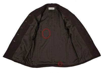 ISSEY MIYAKE Open Collar Long Jacket Brown Size M