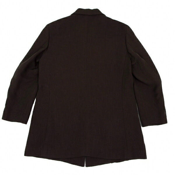 ISSEY MIYAKE Open Collar Long Jacket Brown Size M