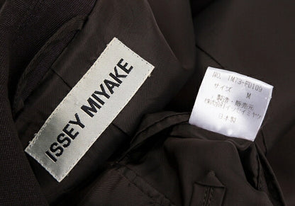 ISSEY MIYAKE Open Collar Long Jacket Brown Size M