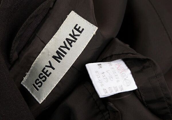 ISSEY MIYAKE Open Collar Long Jacket Brown Size M