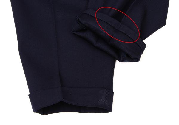 Y's Wool Gabardine Waist Cut Design Pants Navy Size M